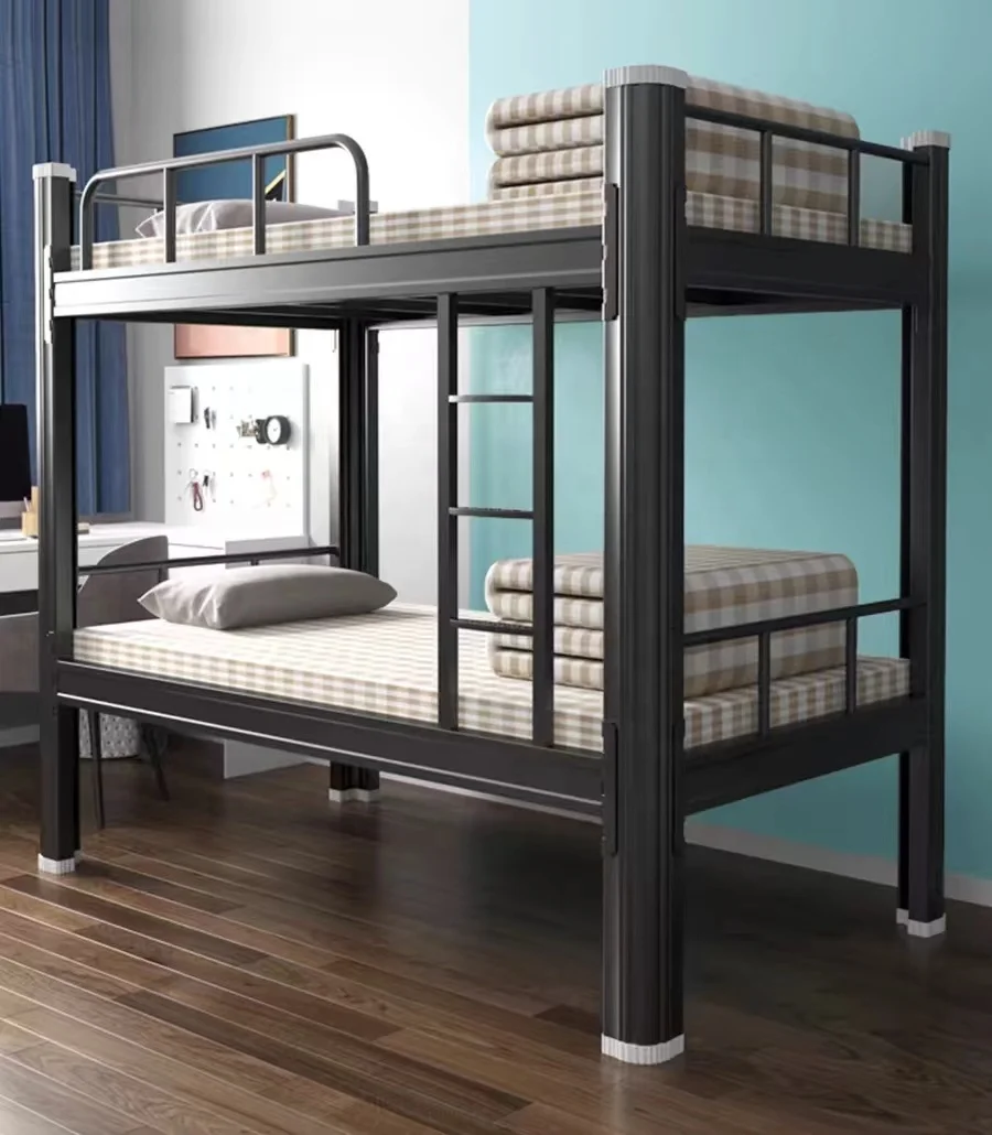 Modern Simple Metal Dormitory Bunk Bed with Desk for School Apartment Home Hospital Warehouse Use Versatile School Furniture