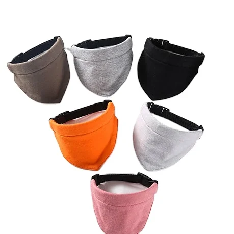 Wholesale Double Black Solid Color Dog Bandana Custom Printed Plaid Dog Collar With Bandana