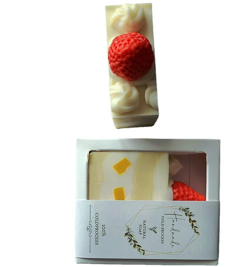 Handmade soap wholesale companion gift cold soap birthday gift essential oil handmade creative strawberry cake soap