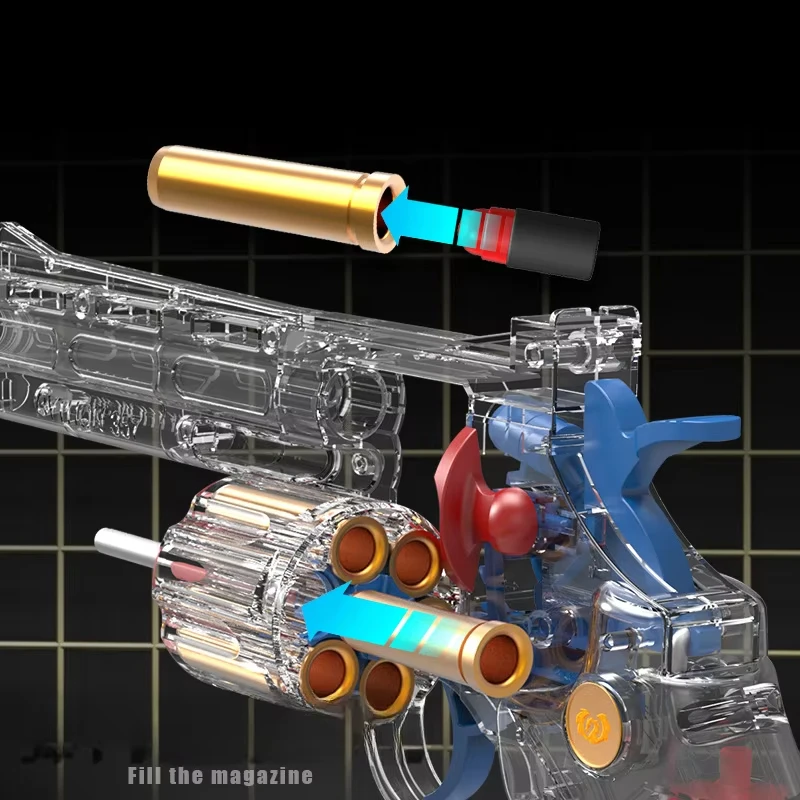 357 Transparent ZP5 Revolver Soft Bullets Pistol Gun Toy EVA Foam Dart Blaster Bullet Guns Shell Ejecting Toy Gun Weapon Model