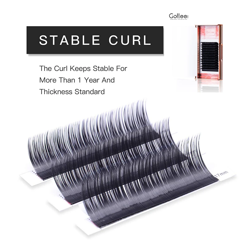 Gollee Russian Volume Silk Wholesale Bulk Cashmere Professional Mink Supplies Private Label Volume Individual Eyelash Extension