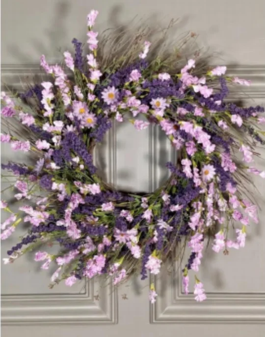 2024 Creative Purple Eucalyptus Artificial Wreath Door Knocker Christmas Hanging Decoration Home Christmas Gift Figurine & Toy