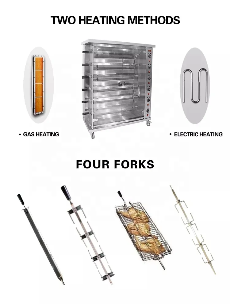 Commercial Kitchen Equipment Chickens Meat Roaster Machine  Grill 4 Rods Rotisserie Gas Electric Rotary Chicken Oven