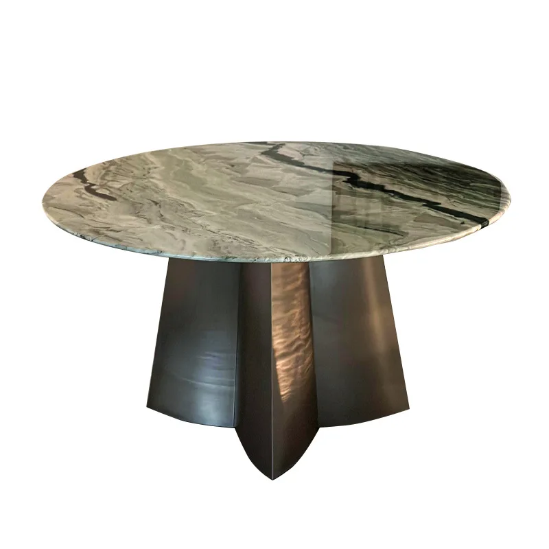 HZX Italian natural marble modern simple home round table high-end luxury round green jade luxury stone table Dinning Table