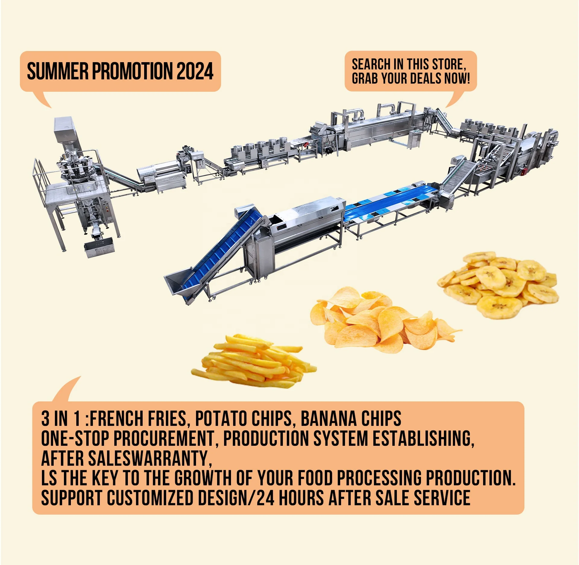 Joyshine Fully Automatic Industrial Frozen French Fries Production Line Making Machine Processing Potato Chips Production Line