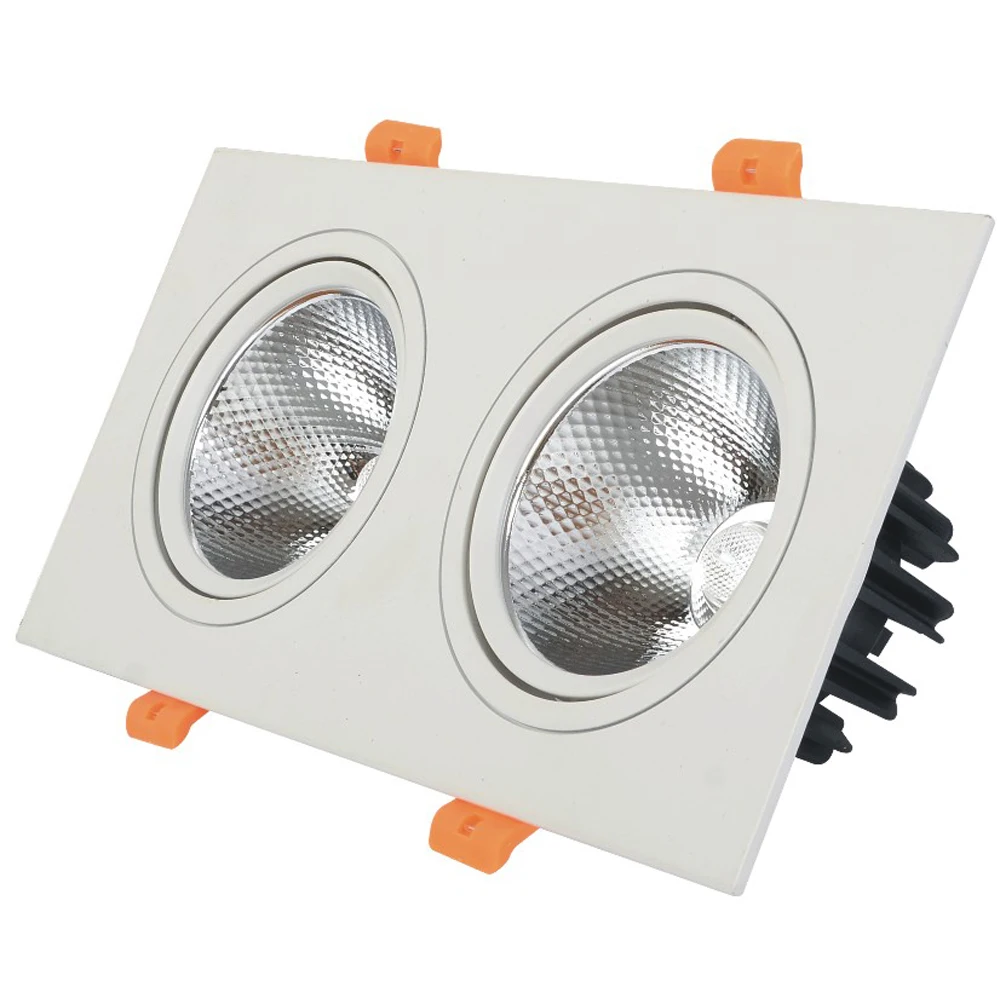 
278- led COB downlight recessed ceiling Square Shape Double head downlight 2*3W-20W 24 Beam angel 