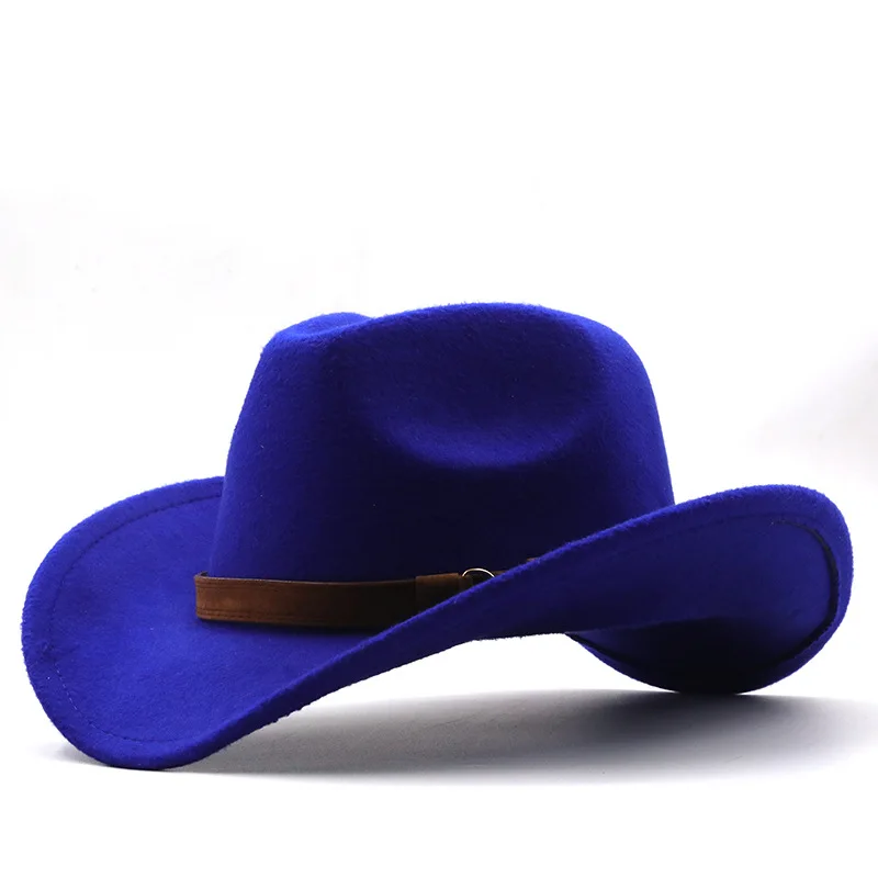 Hot Selling Western Wide Brim Women Felt Wool Cow Boy Fedora Hat for Man