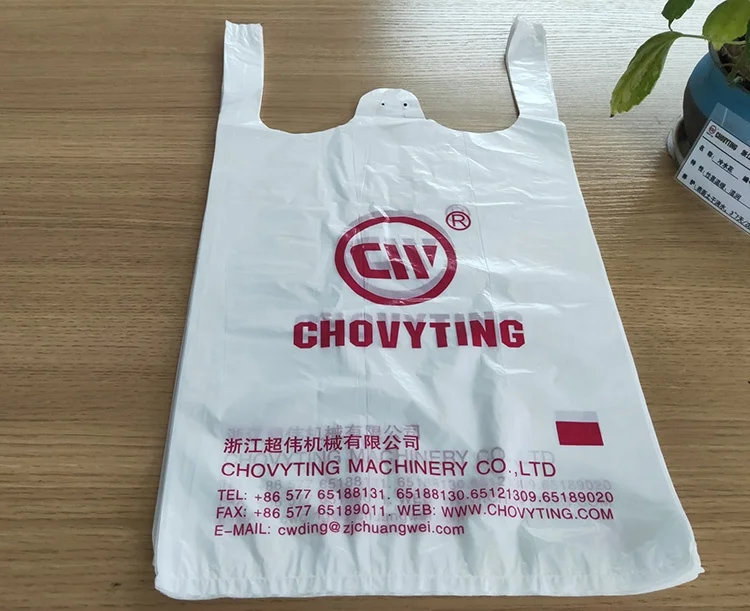 high speed with good quality full automatic T-shirt bag making machine handle bag nylon pe bidodegradable