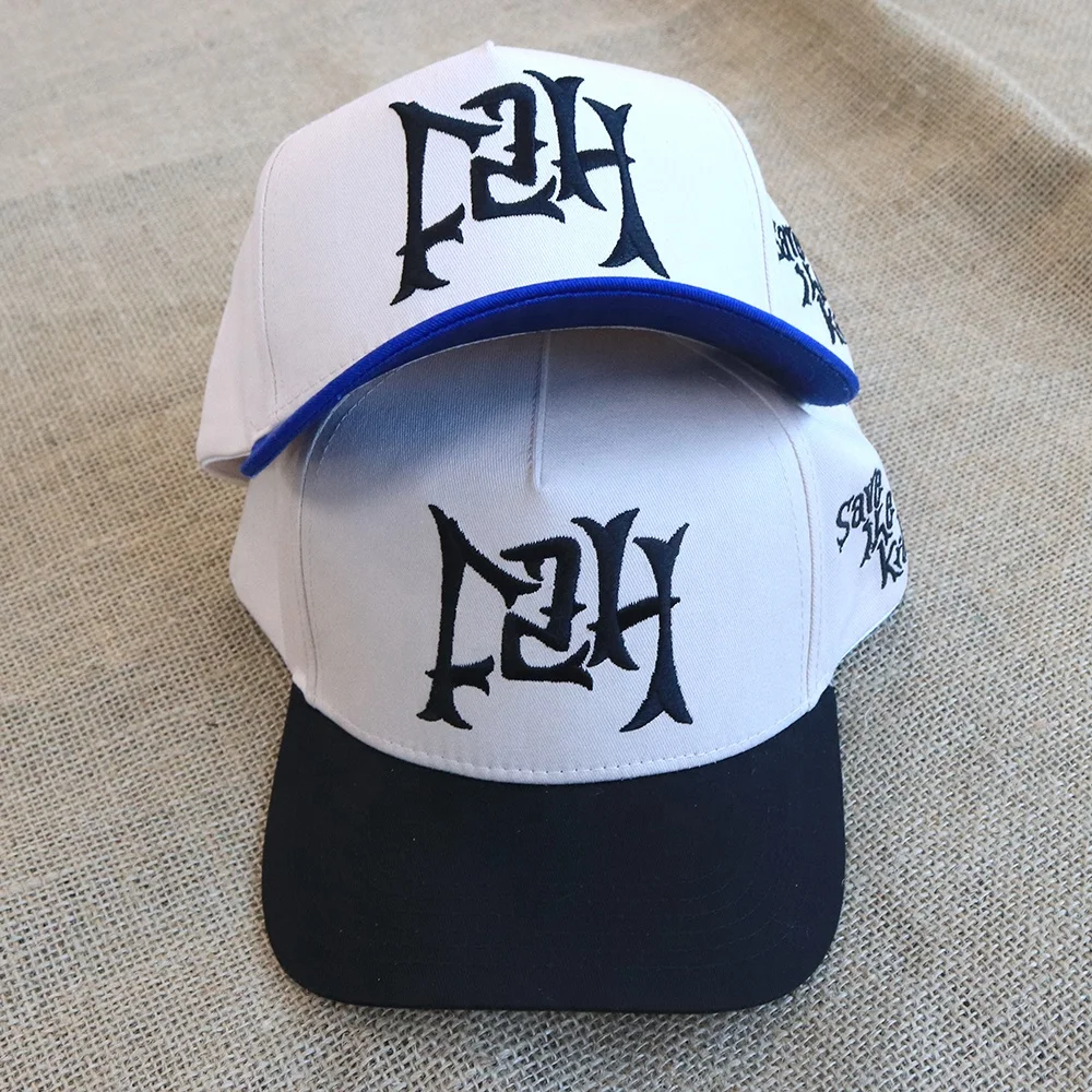 Good Supplier manufacture Custom 5 Panels 2 tone colors baseball caps outdoor unisex snapback hats cap