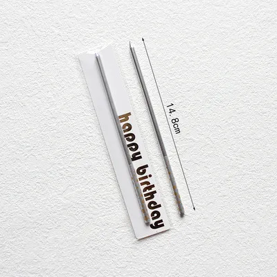 Huaming Hot Sell Long Skinny Metallic Spiral Happy Birthday Candles Fancy Single Pack Gold/Sliver  Birthday Cake Candle in Bulk