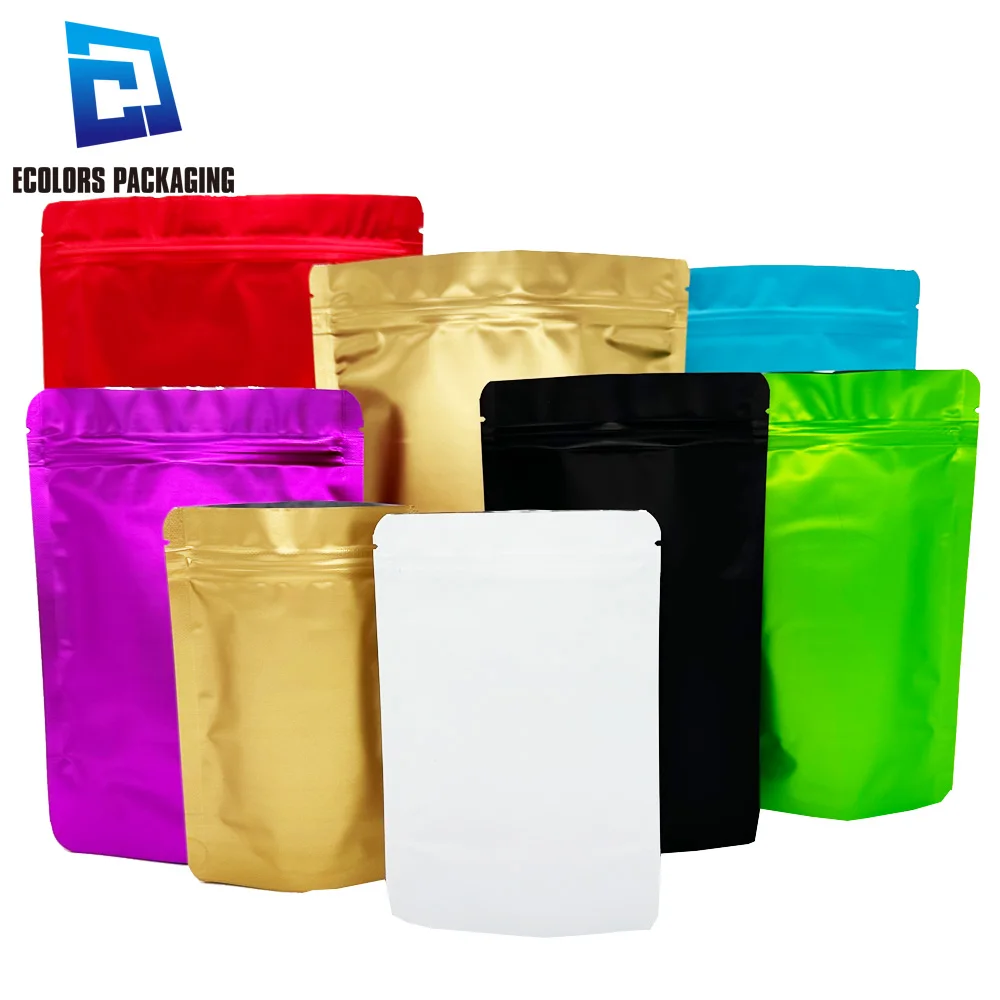 in stock wholesale custom logo printed laminated colorful mylar plastic zipper bag packaging stand up pouches for food package