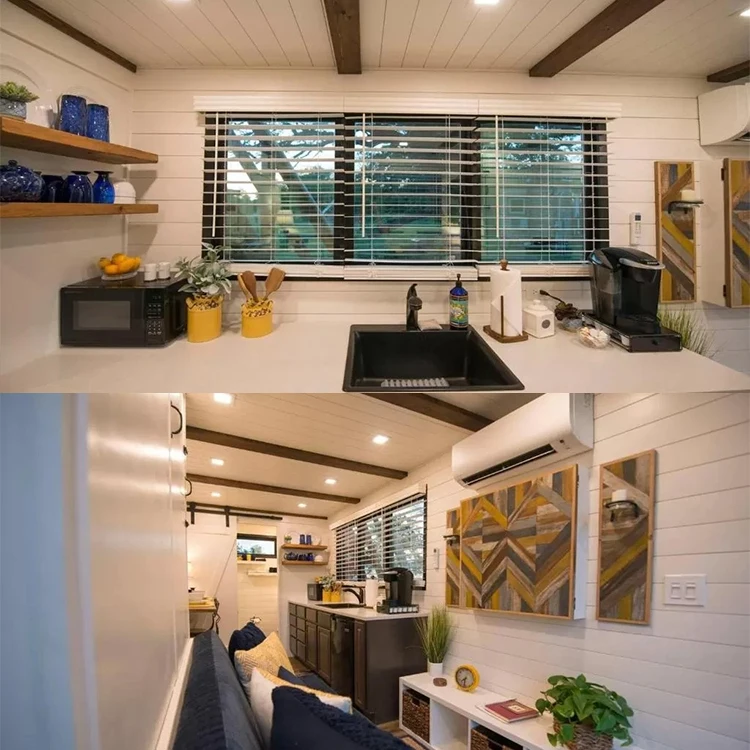 Longhe Tiny Home Garden Office Flat Pack Prefab House Luxurious Light Steel Frame Metal Container Prefabricated House Cabins