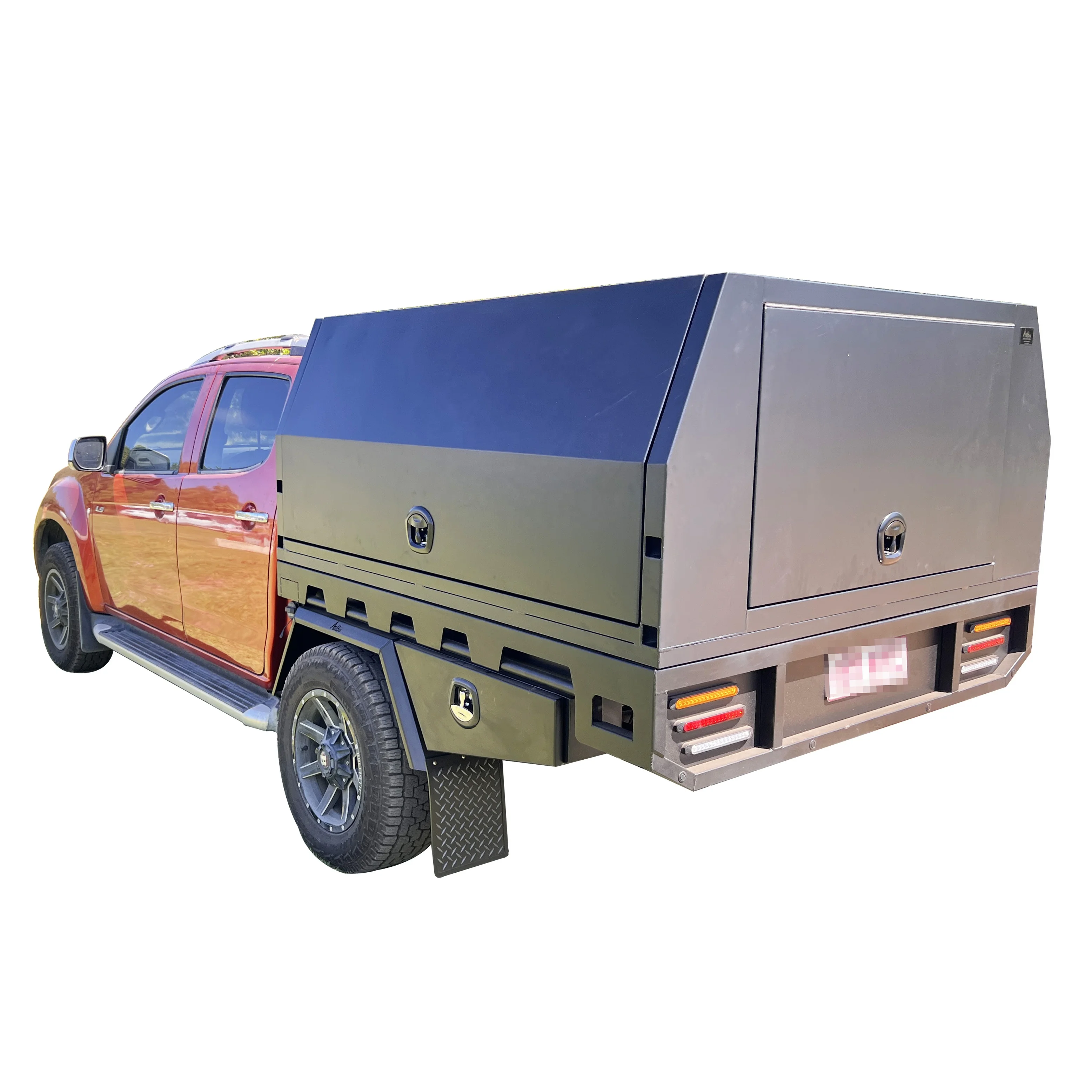 1800*1800mm Aluminum Powdercoat Dual/single/extra Cab Ute Tray/canopy With Trundle Drawer & Drop Down Sides