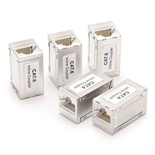 Compact Size FTP In-Line Coupler RJ45 Keystone Jack Compatible Cat5e Cat6 Cat6a 8P8C Plug