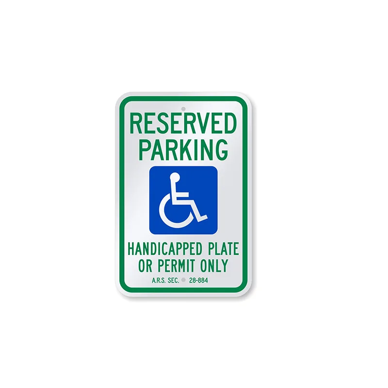Anodized aluminum engraved Reserved Parking Handicap Plate Arizona Funny Metal Tin Yard Signs with Trained Large Dogs Sign