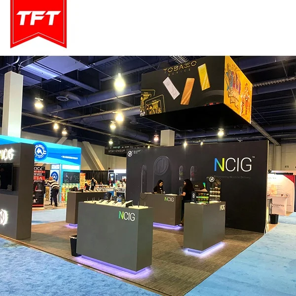 Easy To Install Customized Portable Textiles Frame Led Illuminated Trade Show Display Stand De Feria