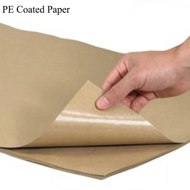 One Side PE Coated Paper 85gsm Food Grade Contact Grease Oil Water Repellent Brown PE Coated Kraft Paper Rolls Sheets