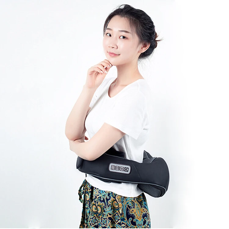 Becozy Shiatsu Neck Massage Vibrating Back Kneading Shoulder Shawl Massager Belt With Infrared Heating Roller Machine