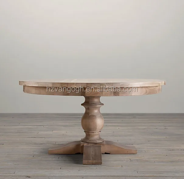 Sturdy Table Foot Hotel Retro Luxury, Oak Solid Wood Custom Size Restaurant, Large Round Table
