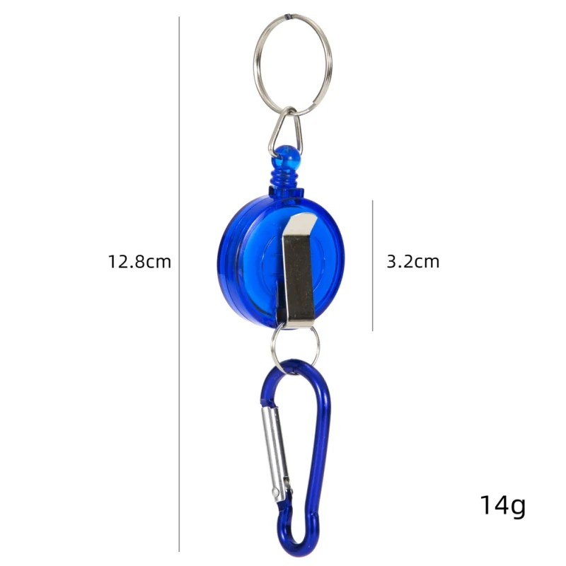 Retractor Keychain Portable Fly Fishing Retractable Reel Badge Holder Fly Fishing Carabiner Clip