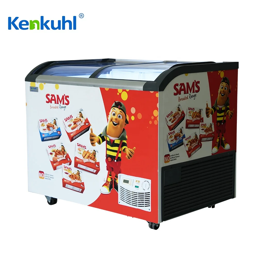 Kenkuhl mini ice cream deep chest display freezer glass display sale 110v italian stickers