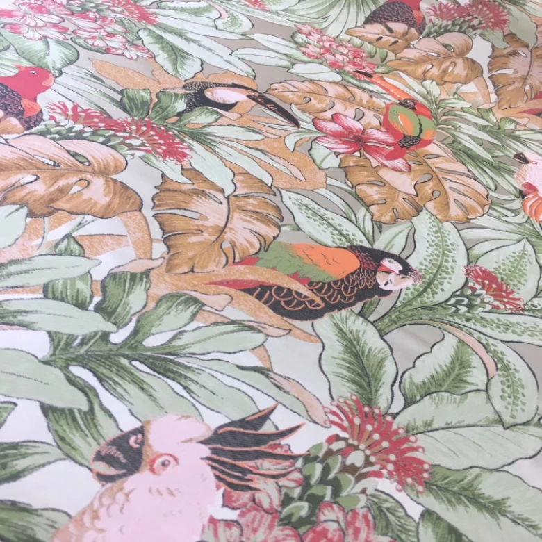 flowers pure silk satin jacquard fabric/ brocade dobby silk fabrics