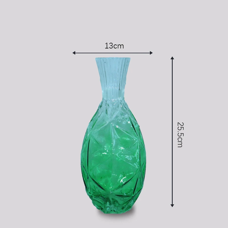 Оптовая продажа, недорогая Заводская декоративная Роскошная ваза ручной работы с выдувкой, небольшая стеклянная ваза с логотипом ручной работы