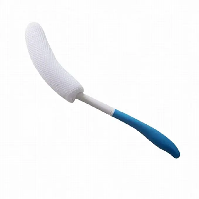Bath Brush Long Handle Anti Slip Curved Handle Bath Scrubber Soft Nylon Mesh Back Brush Bath Body Brush supplies