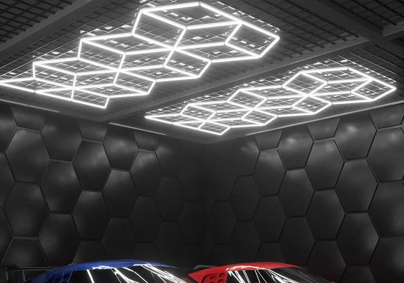 Hexagon Workshop clothing store Lights Led For Car Shop And Garage honeycomb lights hexagon Work Garage Light