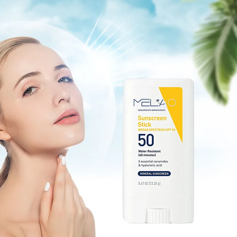 Sunscreen Stick Natural Glowing Sunscreen Travel Size Paper Box MELAO OEM ODM Private Label Service Face Body Sunscreen Stick