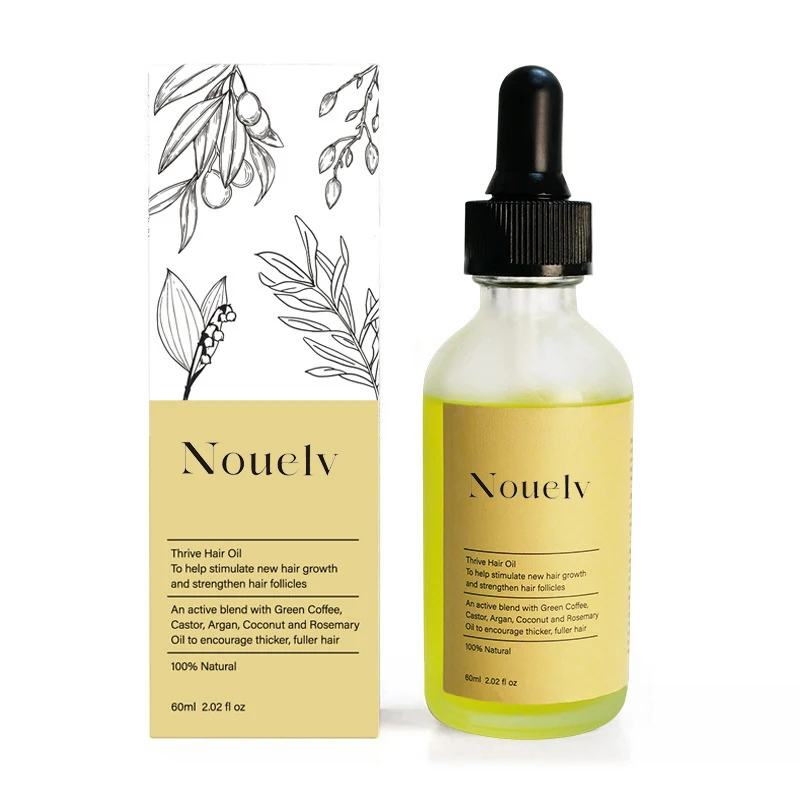 OEM customized 60ml 100% Natural Organic Mix Herbs Argan Castor Oil Scalp Care Hair Products  for Hair Growth fuller