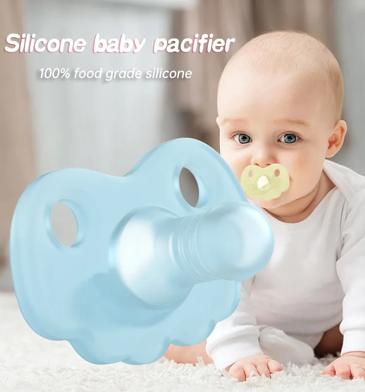 100% Food Grade Soft Liquid Silicone Baby Soothe Nipple Pacifier BPA Free Eco Friendly Safety Silicon One Piece Standard