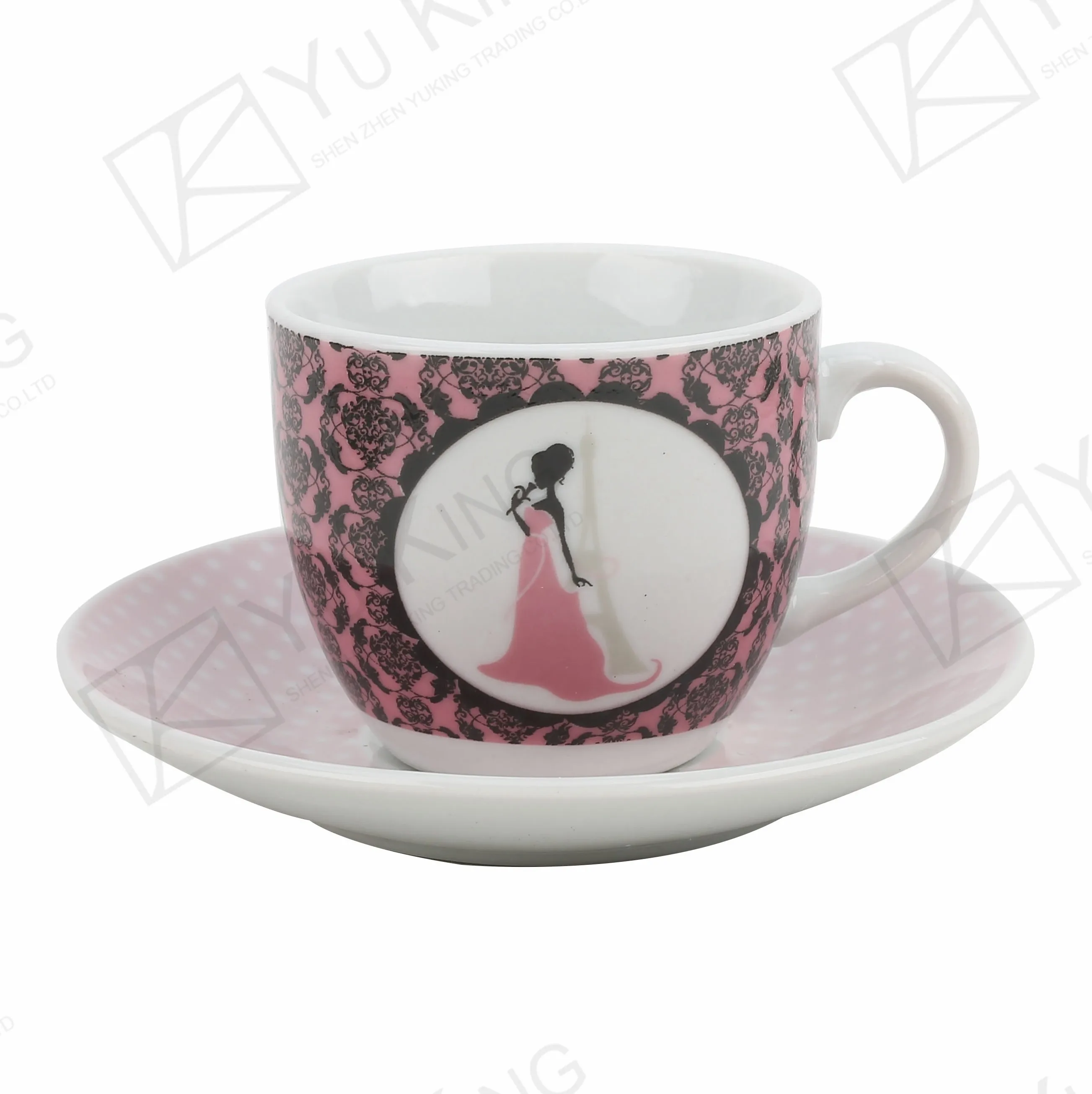 high quality new shape porcelain coffee set ceramic cup and saucer set