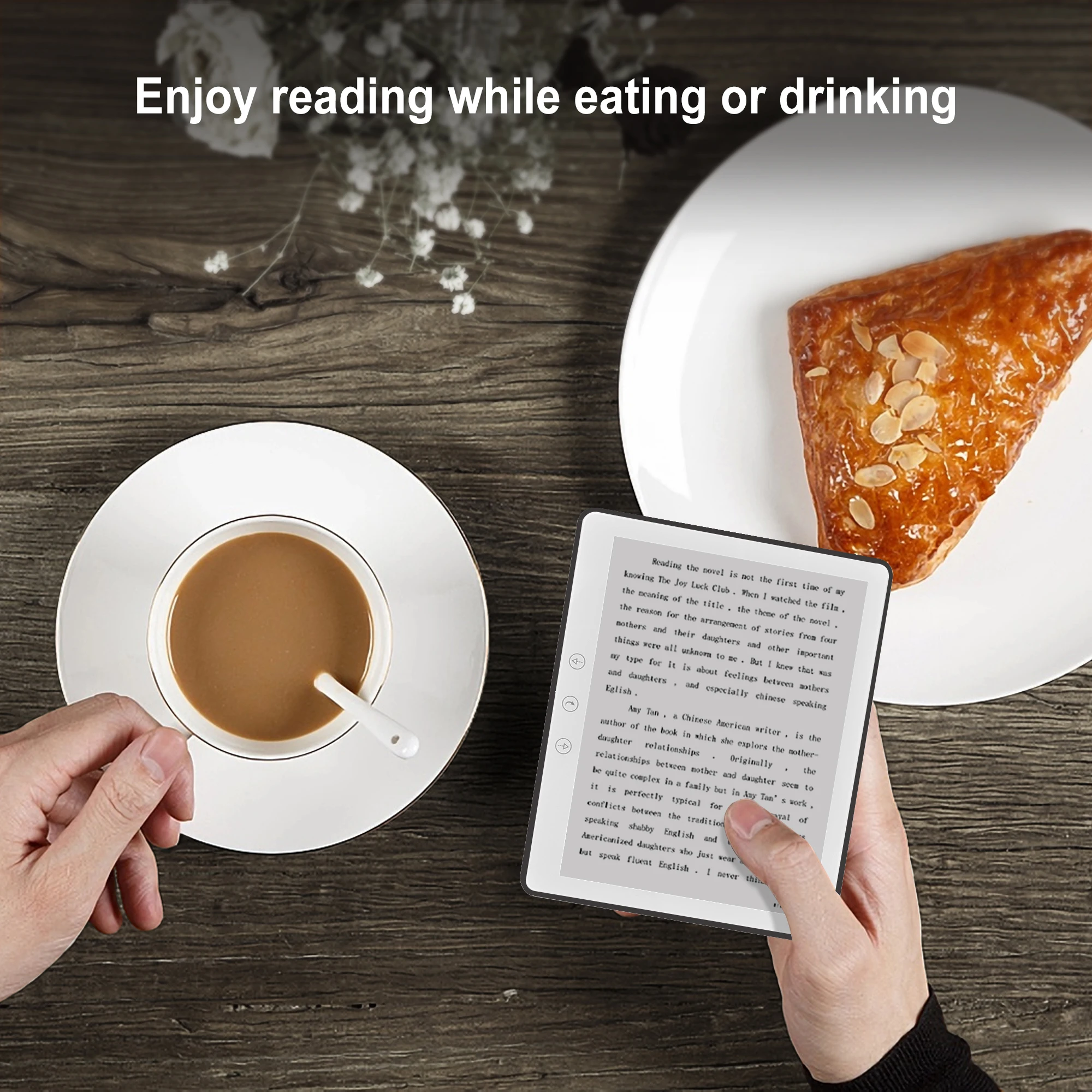 Black 6 inch E-Ink Display 32GB Storage Electronic Book Reader Increased Battery Life Touch Screen E-reader with TF Card Slot