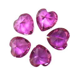 Wholesale gemstones 3# gem prices of rose pink red heart shape ruby synthetic sapphire corundum nielgems
