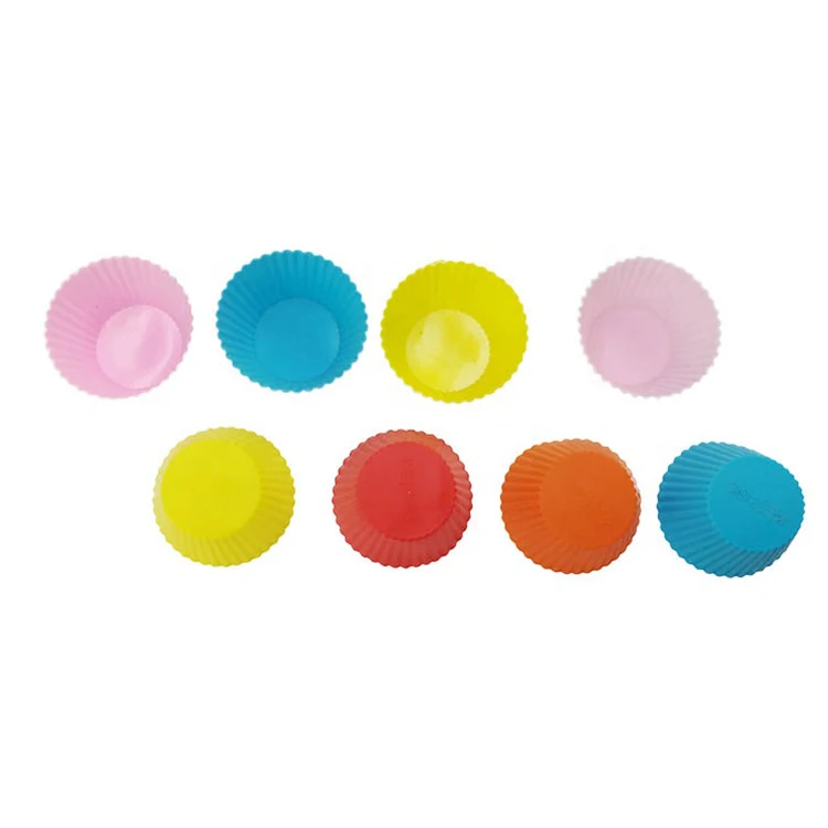 Amazon Colorful DIY Cake Reusable Non Stick BPA Free Cupcake Silicone Baking Tool Silicone Muffin Cups