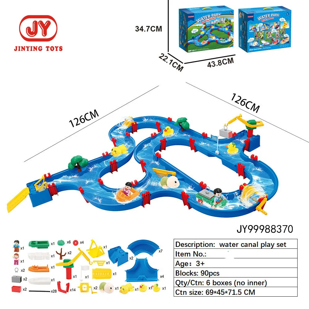 Kids Educational Toys 39 PCS Water Park Toys Beach Construction Track Building Blocks Toys for Child