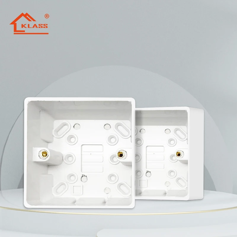 Factory price PVC surface white/black/ red color 86 type switch socket one gang bottom box junction box