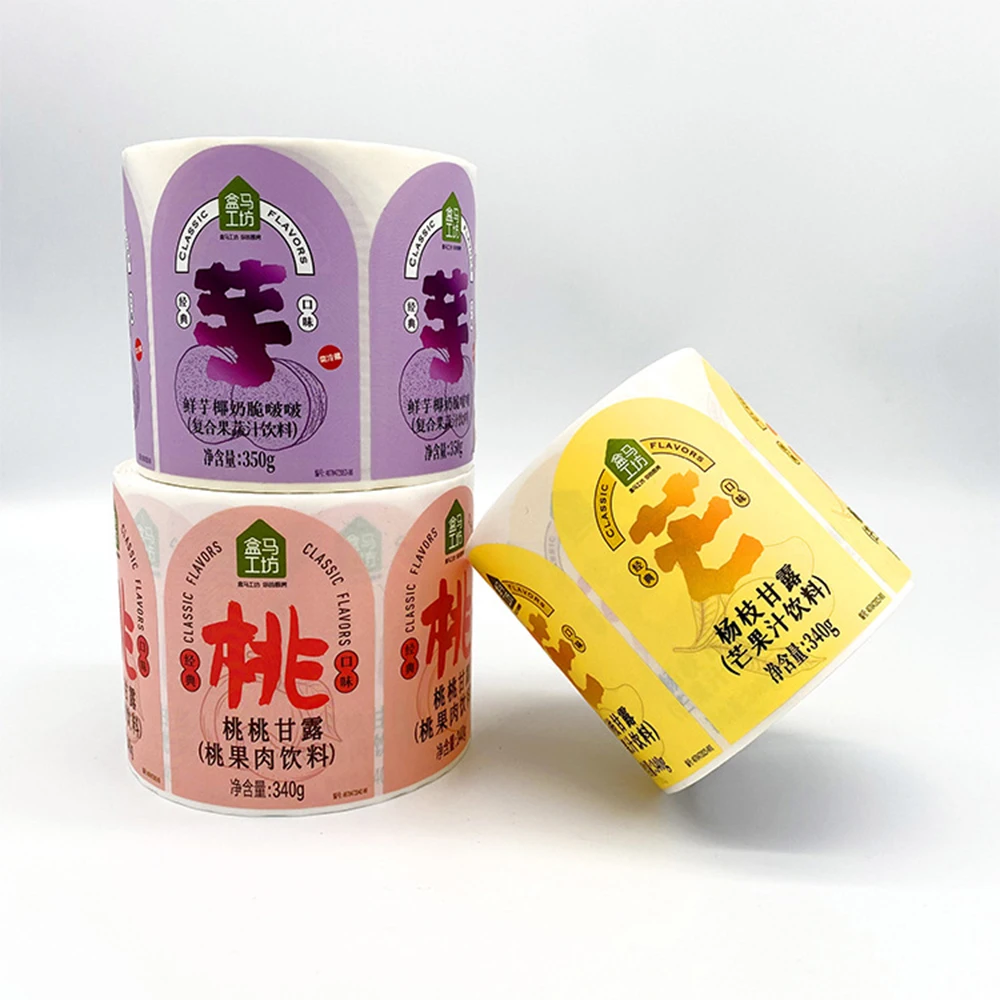 China factory wholesale different materials customized jelly food packaging labels roll sticker