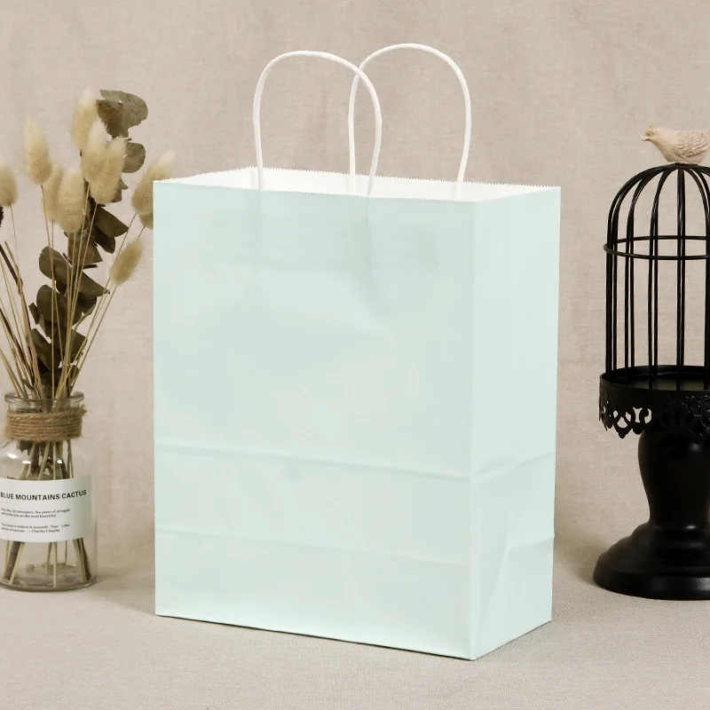 Cheapest recycled eco-friendly green Shopping Paper Hand Bag With Handles manufacturer china wholesale party bags paper