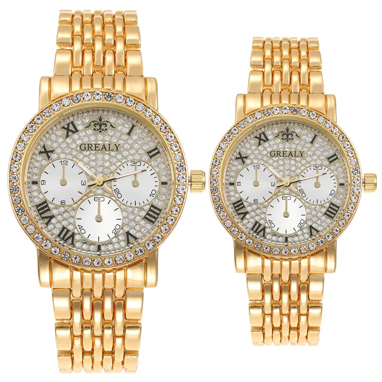  Wholesale new trendy fashion watches jewelry stainless steel band custom logo watch for couple