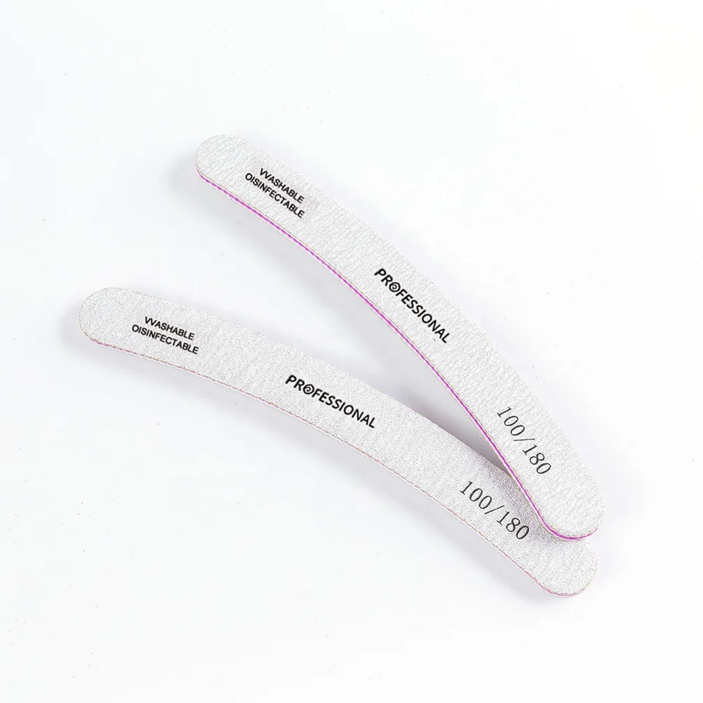 25 PCS Professional Logo Washable Nail File Zebra Moon Sanding File 100/180/240