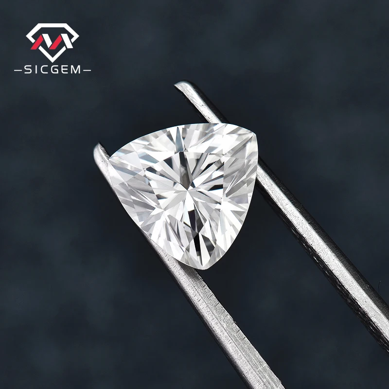SICGEM Moissanites Factory 1.5 Carat Trillion Cut D EF VVS GRA Loose Moissanite For Ring Making