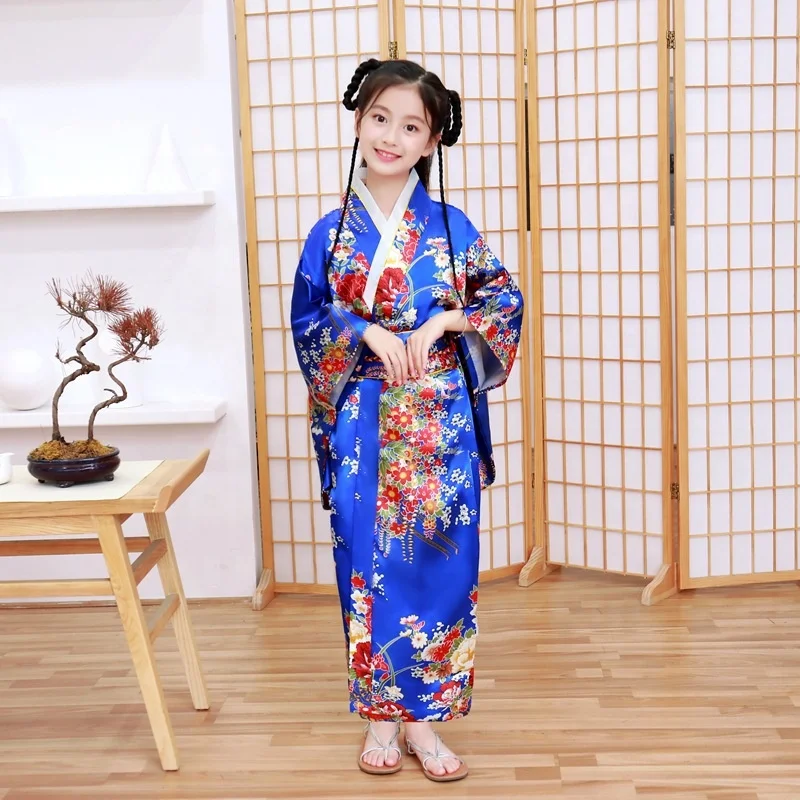 Traditional Anime Lolita Cherry Sakura Flower Geisha Costume Halloween Party Fancy Dress Japanese Sexy Cosplay Kimono Costumes