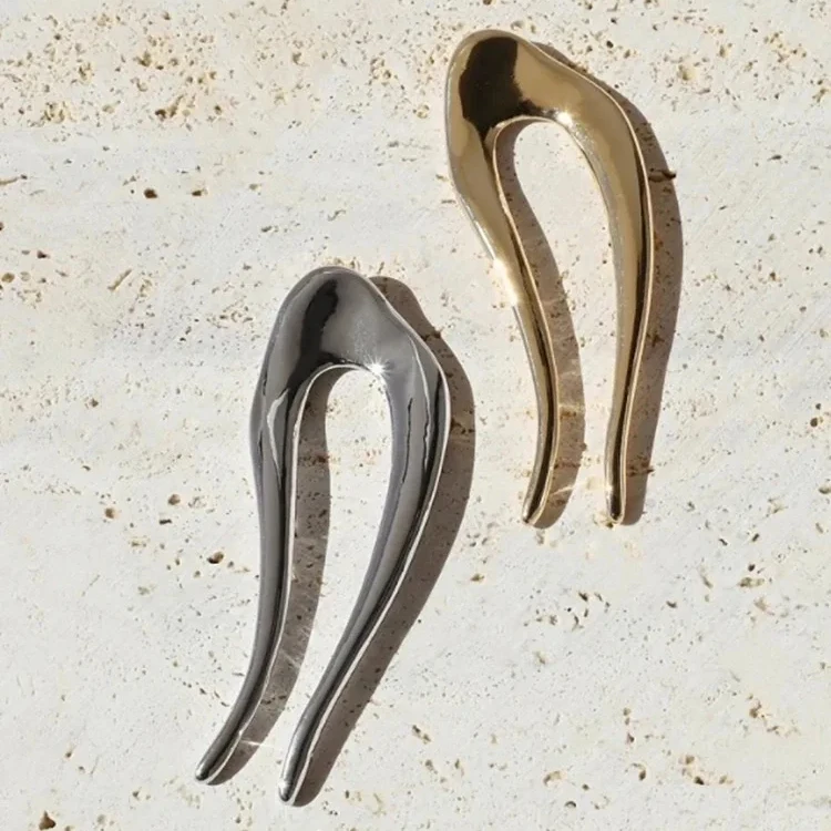 Wholesale Hairpins Simple Elegant Metal Silver Gold U Shape Hair Fork for European Women Fashion Hair Accessories