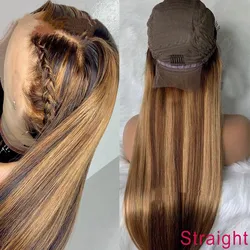 30 Inch Curly Human Hair Wig Brazilian Colored Ombre Honey Blonde Loose Deep Water Wave Wigs For Women Highlight Wig Human Hair