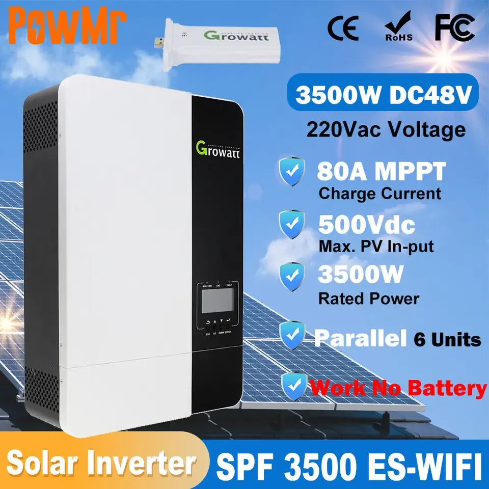 Best Growatt SPF 5000 ES OFF GRID Inverter 48V 5KW 5000Es PV 10KW Wifi Solar Inverters with Parallel
