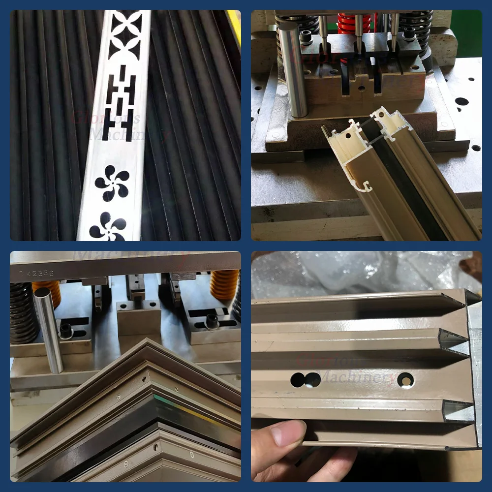 Single Punch Press Machine Aluminum Window Four Station Pneumatic Punching Making Machine