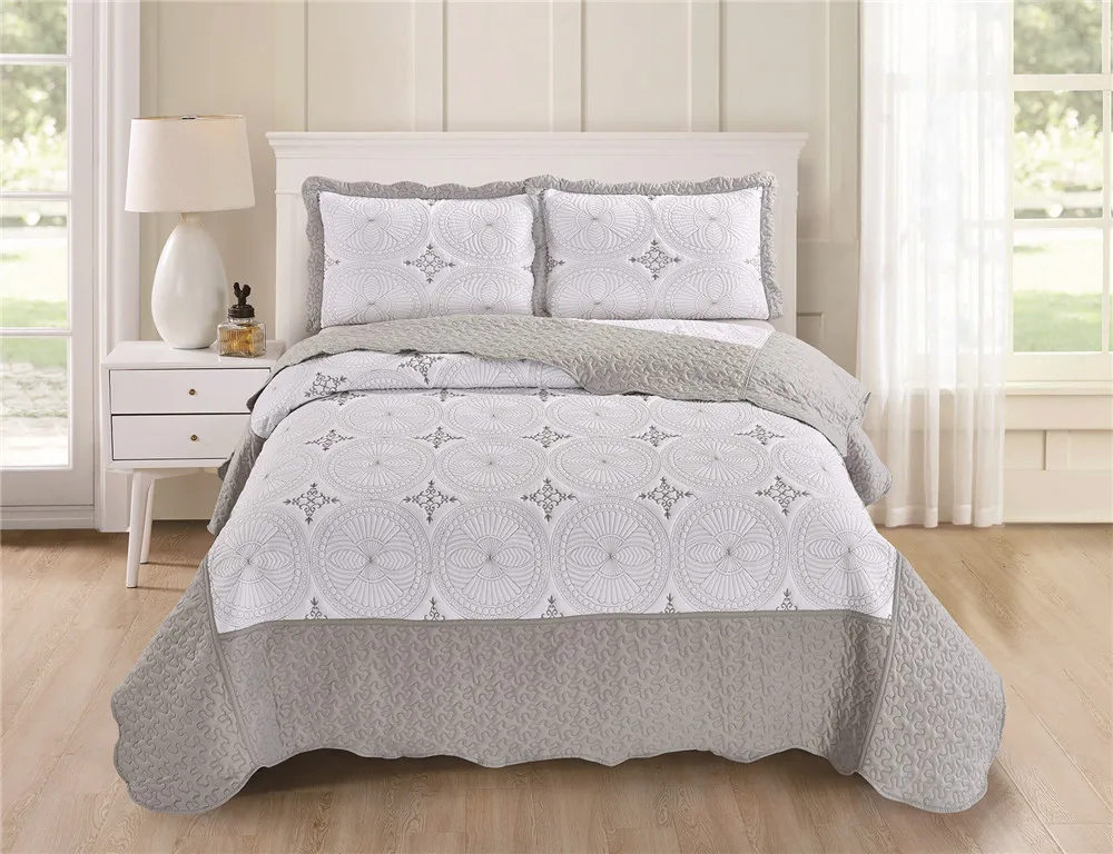 Quilts Queen King Size Microfiber Bedding Quilts Made In China Coverlet for Bedroom Wholesale
