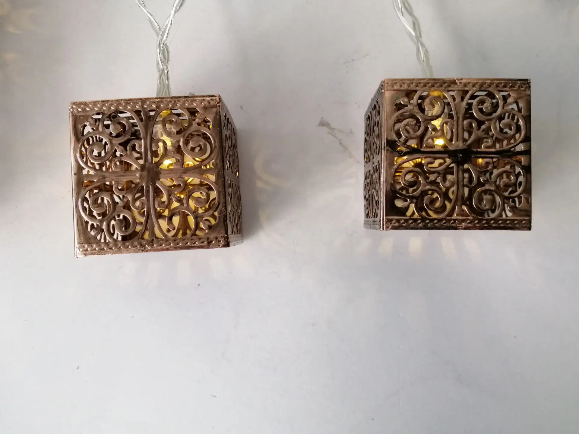 2019Lantern Decorative light Metal Battery Operated Warm White LED Decoration String Lights For Wedding Party garden